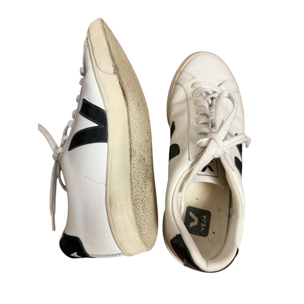 Veja Esplar White Low Top Leather Lace Up Sporty Track Sneakers Women’s Size 8 - Picture 6 of 10